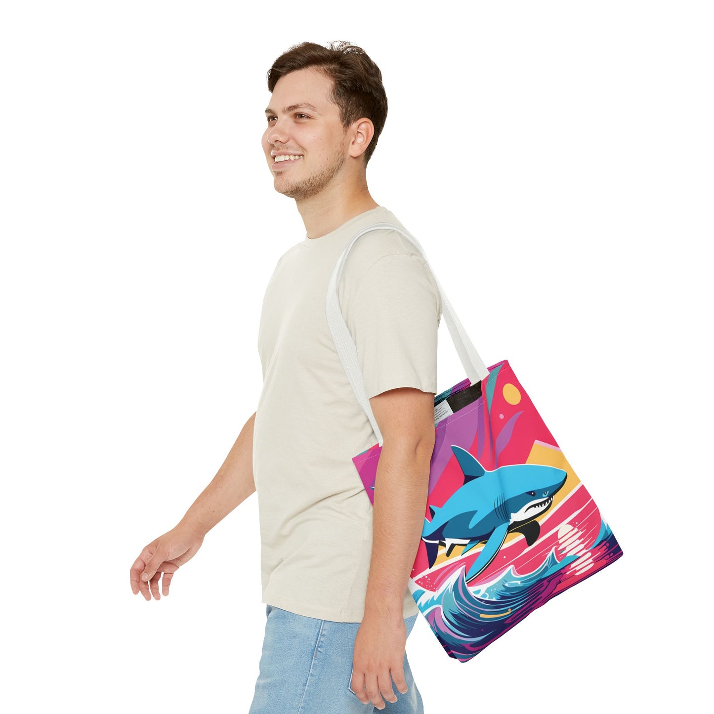 Dynamic Retro Shark Tote Bag