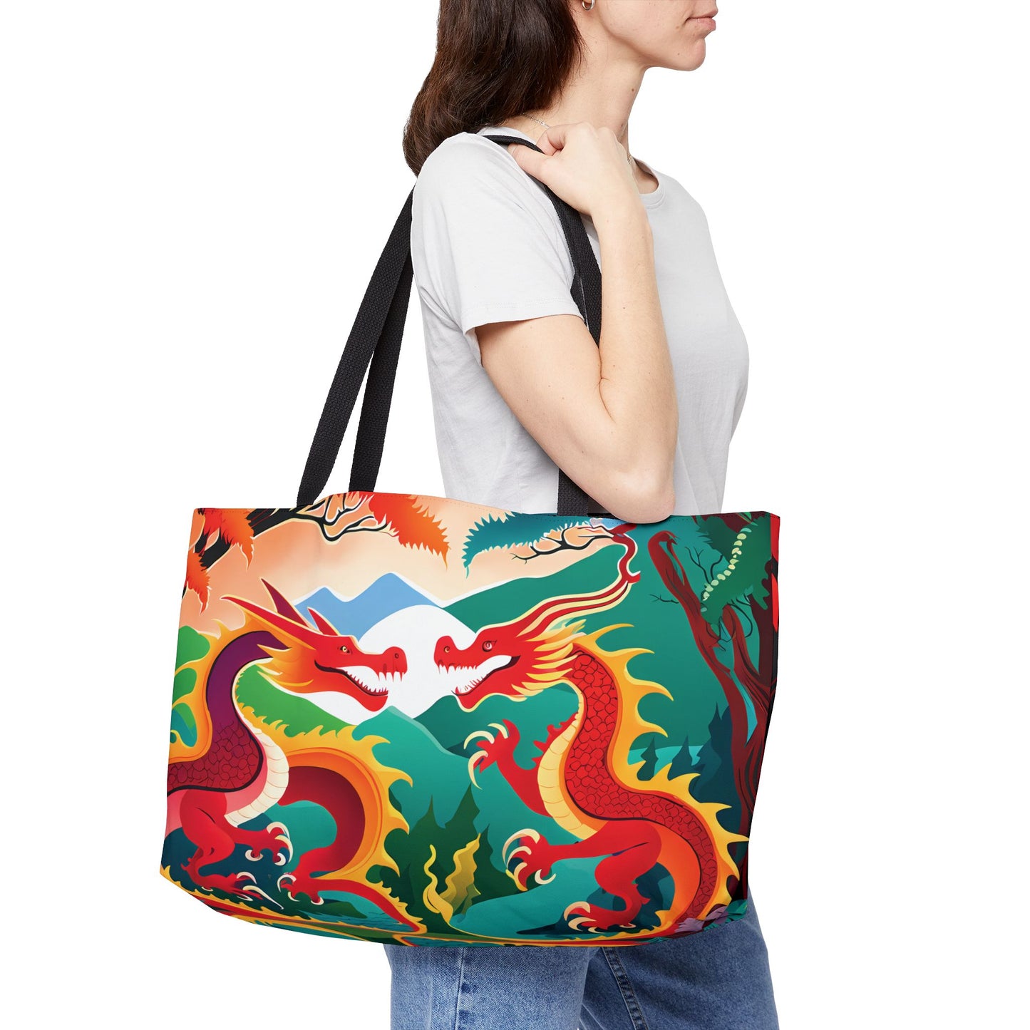 Twin Dragons Tote Bag