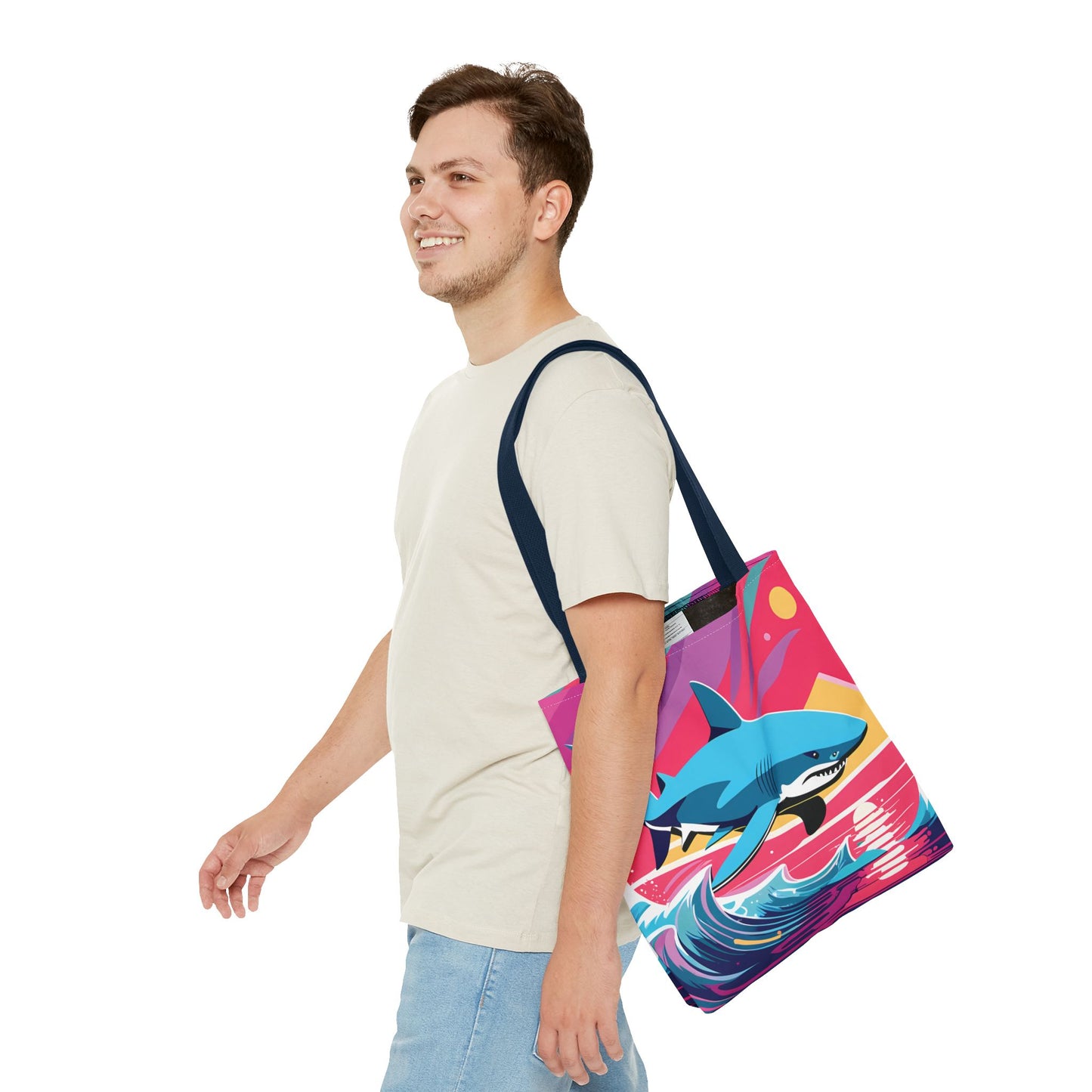 Dynamic Retro Shark Tote Bag