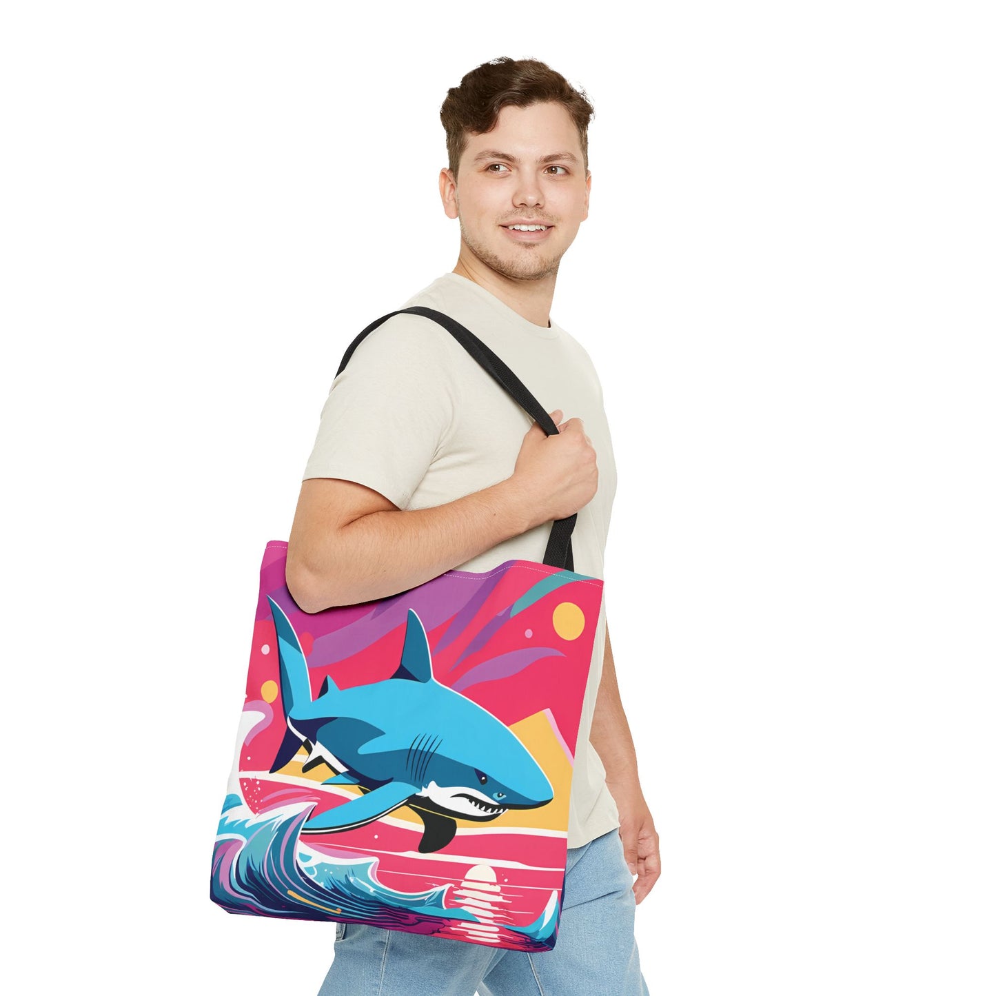 Dynamic Retro Shark Tote Bag