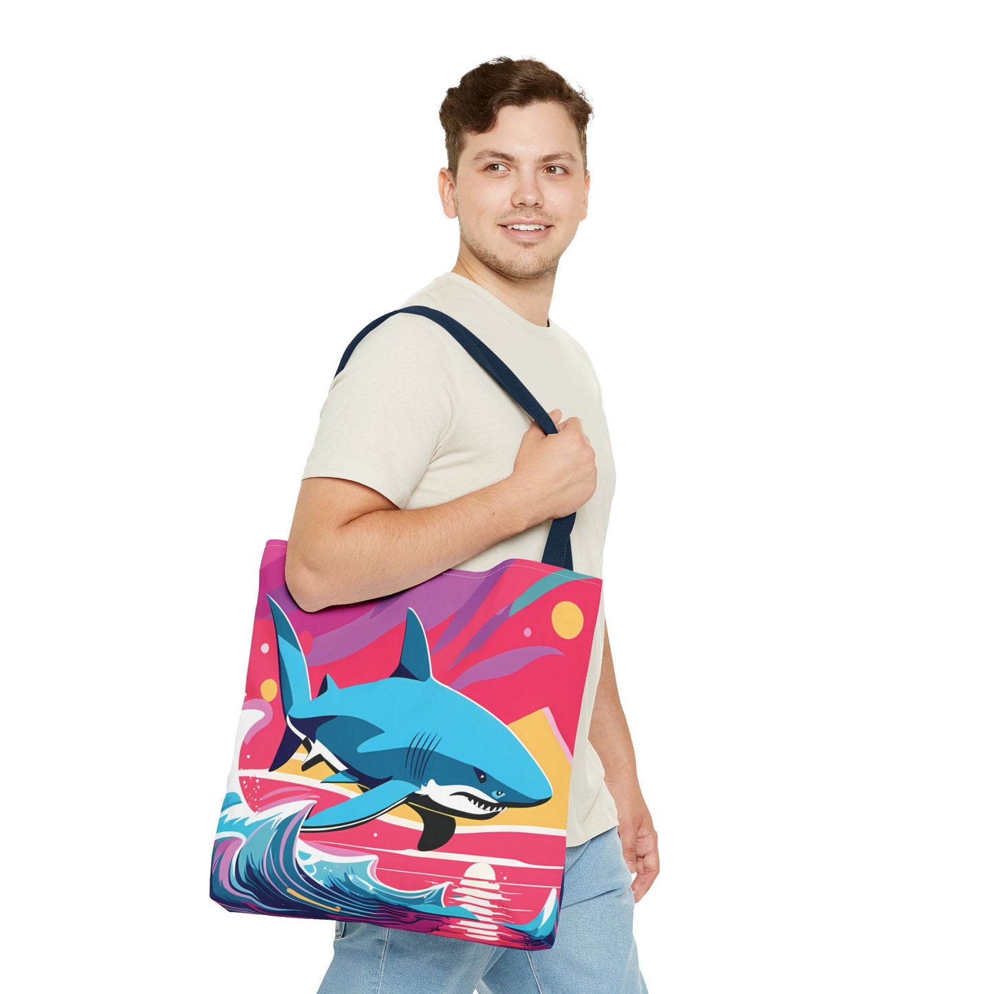 Dynamic Retro Shark Tote Bag