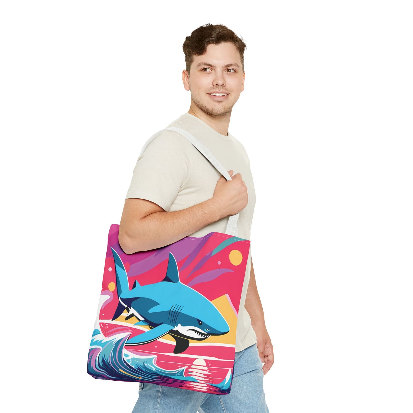 Dynamic Retro Shark Tote Bag