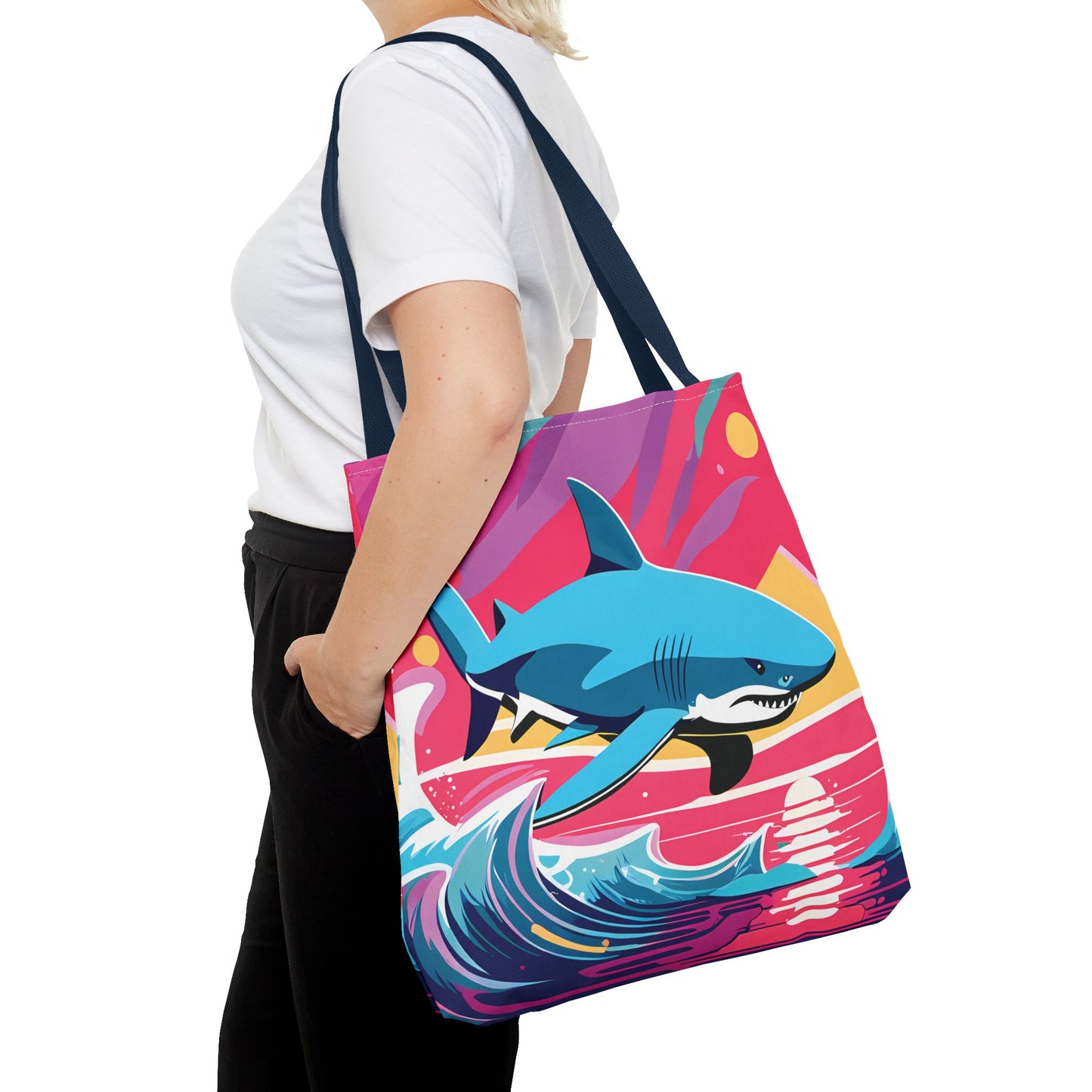 Dynamic Retro Shark Tote Bag