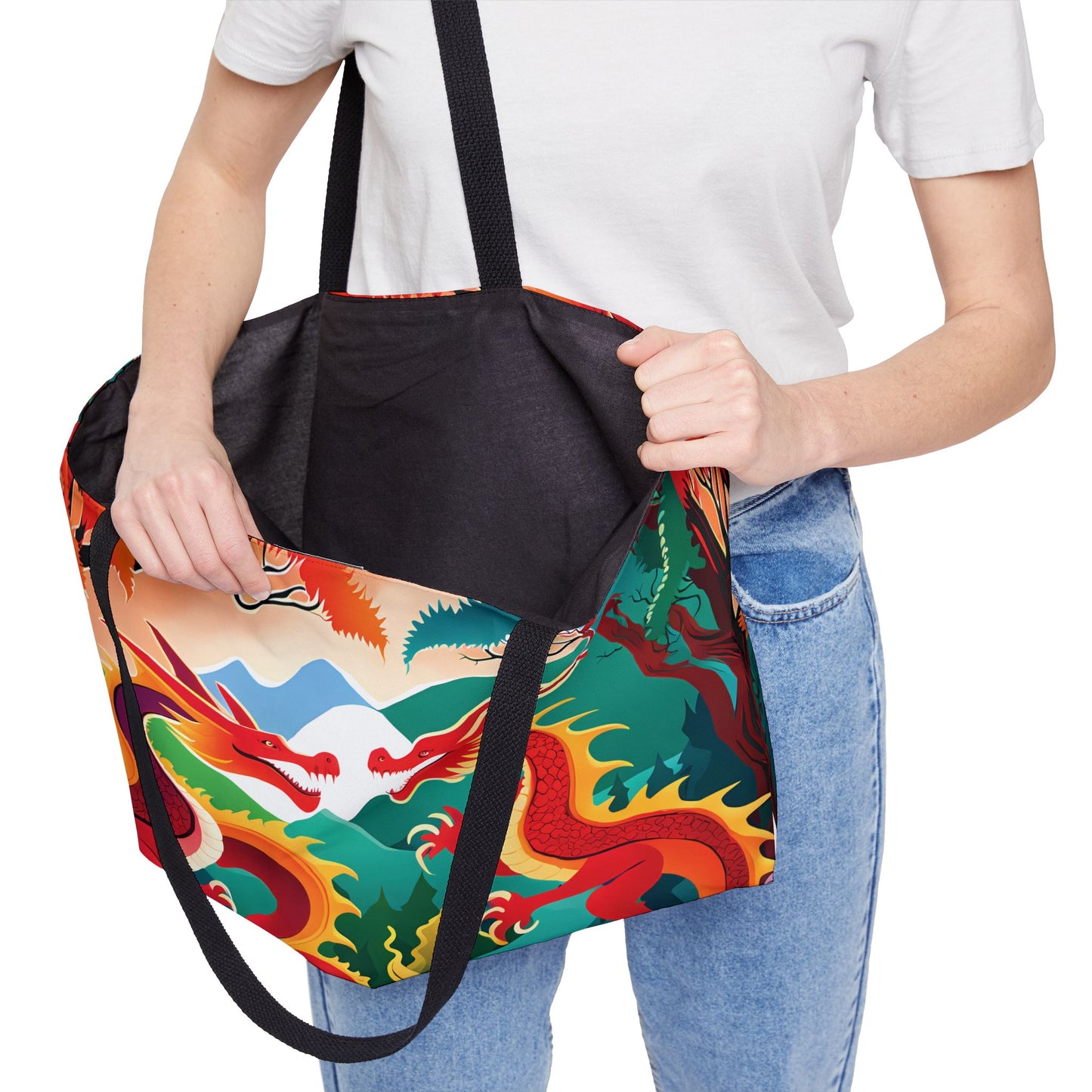 Twin Dragons Tote Bag