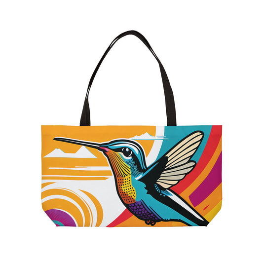 Vibrant Sunset Hummingbird Tote Bag