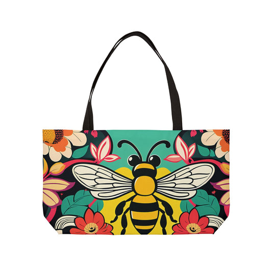 Floral Garden Bee Tote Bag