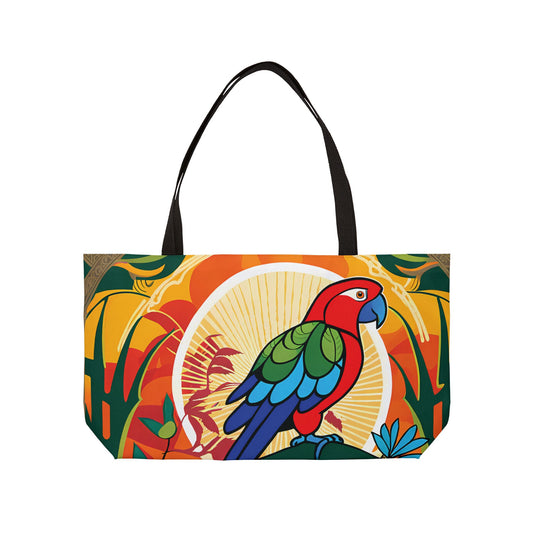 Tropical Parrot Shine Tote Bag