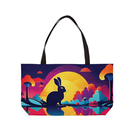 Mystical Moonrise Rabbit Tote Bag